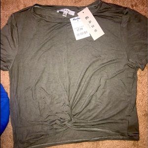 Olive green crop top